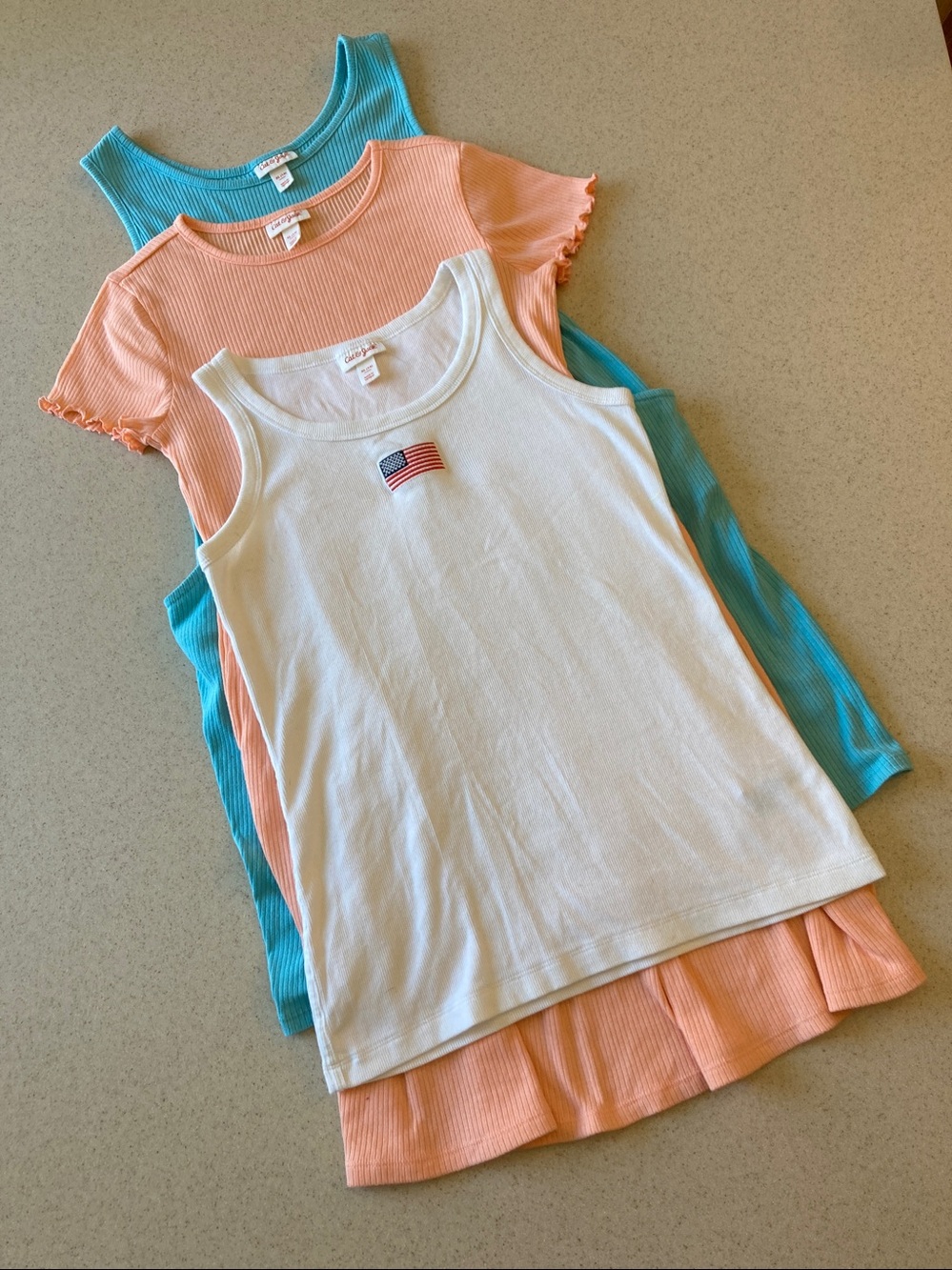 Cat & Jack 3 pc. Bundle for Girls Size XL/14 -- 2 Dresses 1 Shirt